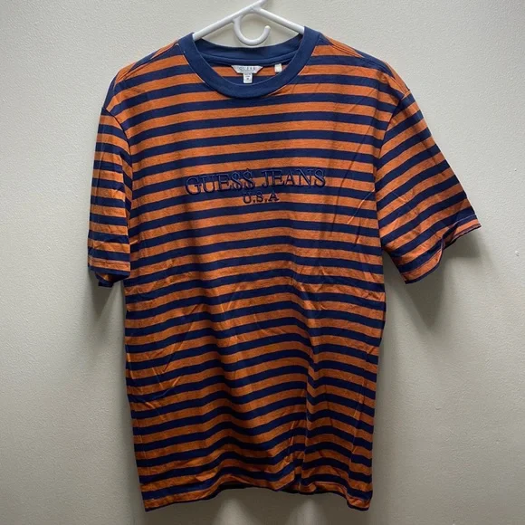 Guess orange striped shirt outlet